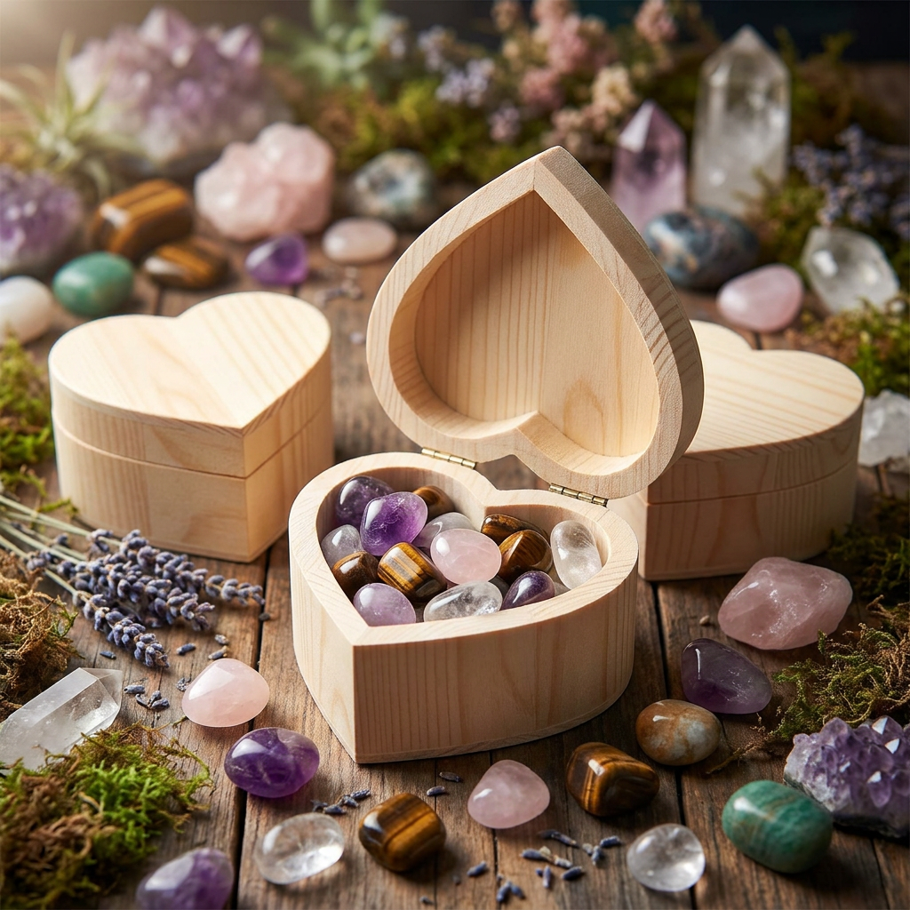 Herzschatulle „Naturherz" – kleine Box aus Naturholz